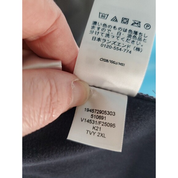 Mens Xxl Soft Shell Jacket Navy Blue Lands End OEKO TEX Outdoor Full Zip - Picture 14 of 14